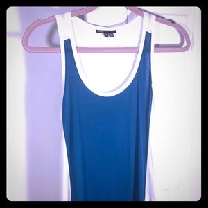 Vince turquoise and white tank top XS